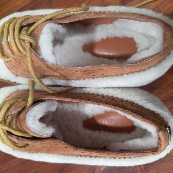 Australia Luxe Collective Suede And Sherling Tan and White Platform Oxford Sz 7 - Picture 10 of 16